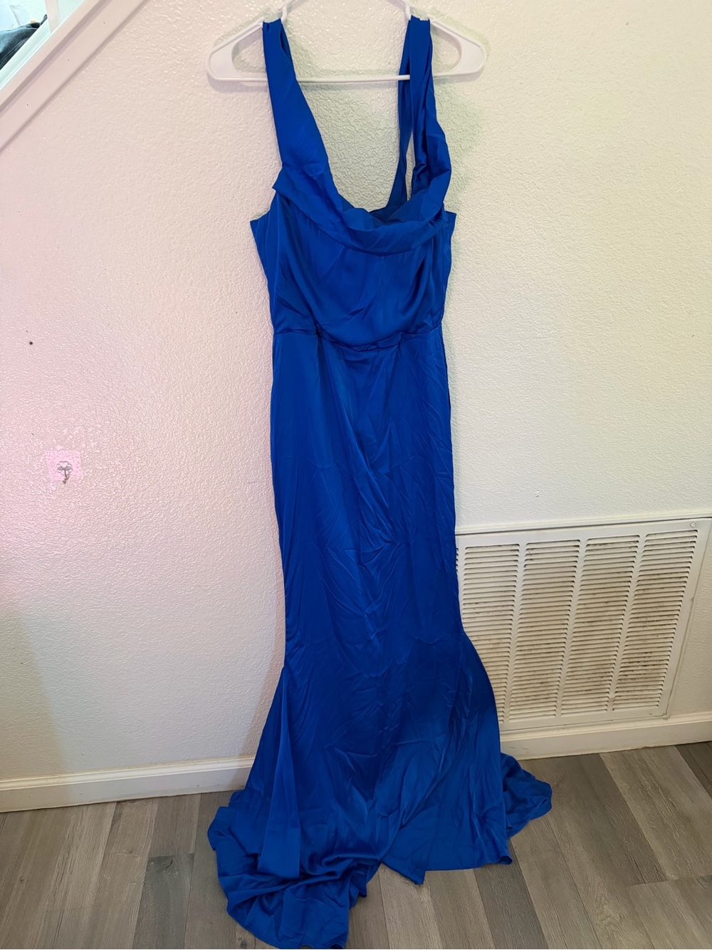 Elegant Royal Blue Maxi Dress with Cowl Neck